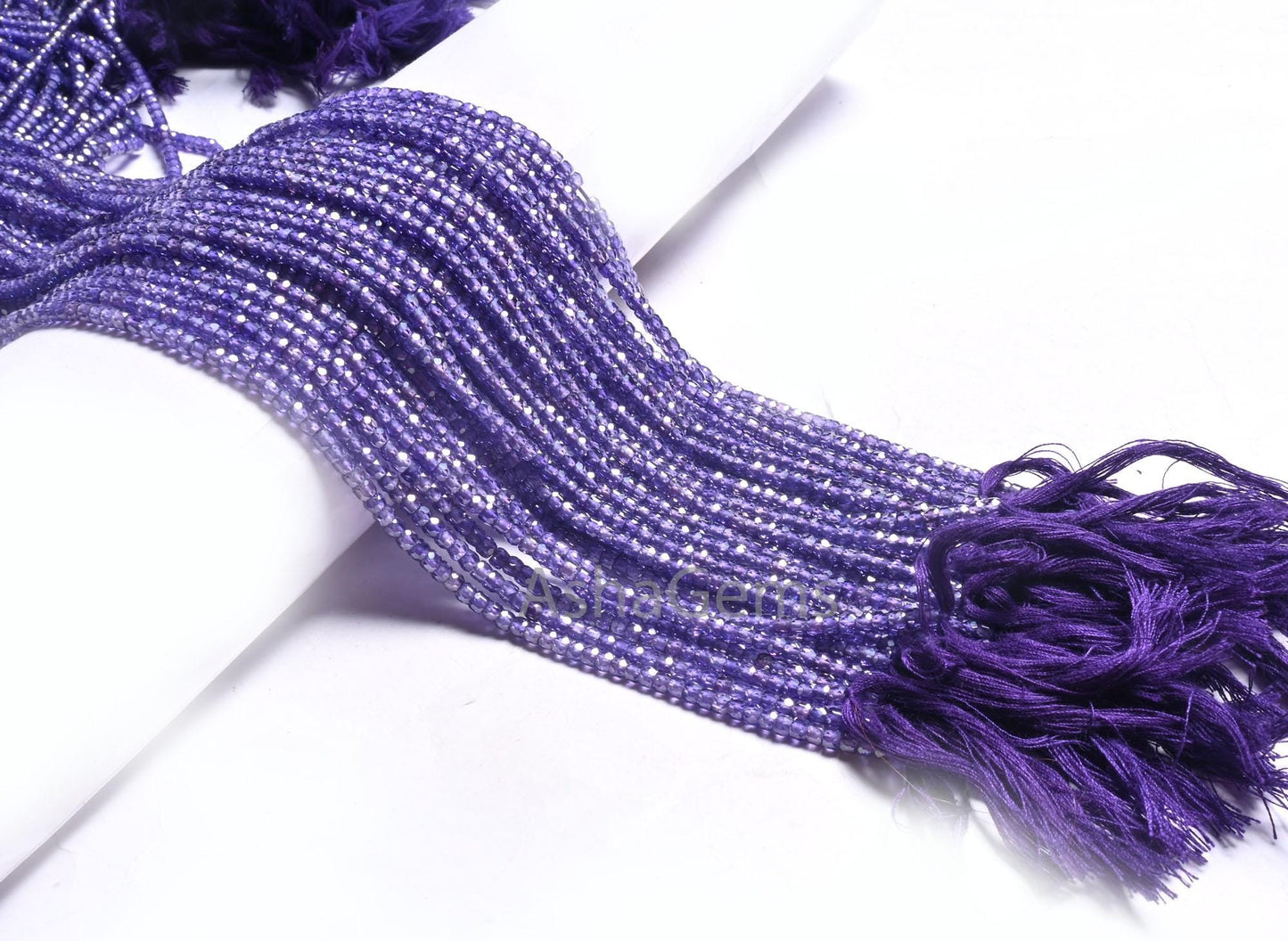 AAA Purple Color Zircon Micro Faceted Machine Cut Beads,3.2 mm Ink Blue Zircon Faceted Rondelle Beads, Cubic Zircon Beads Jewelry Craft SALE
