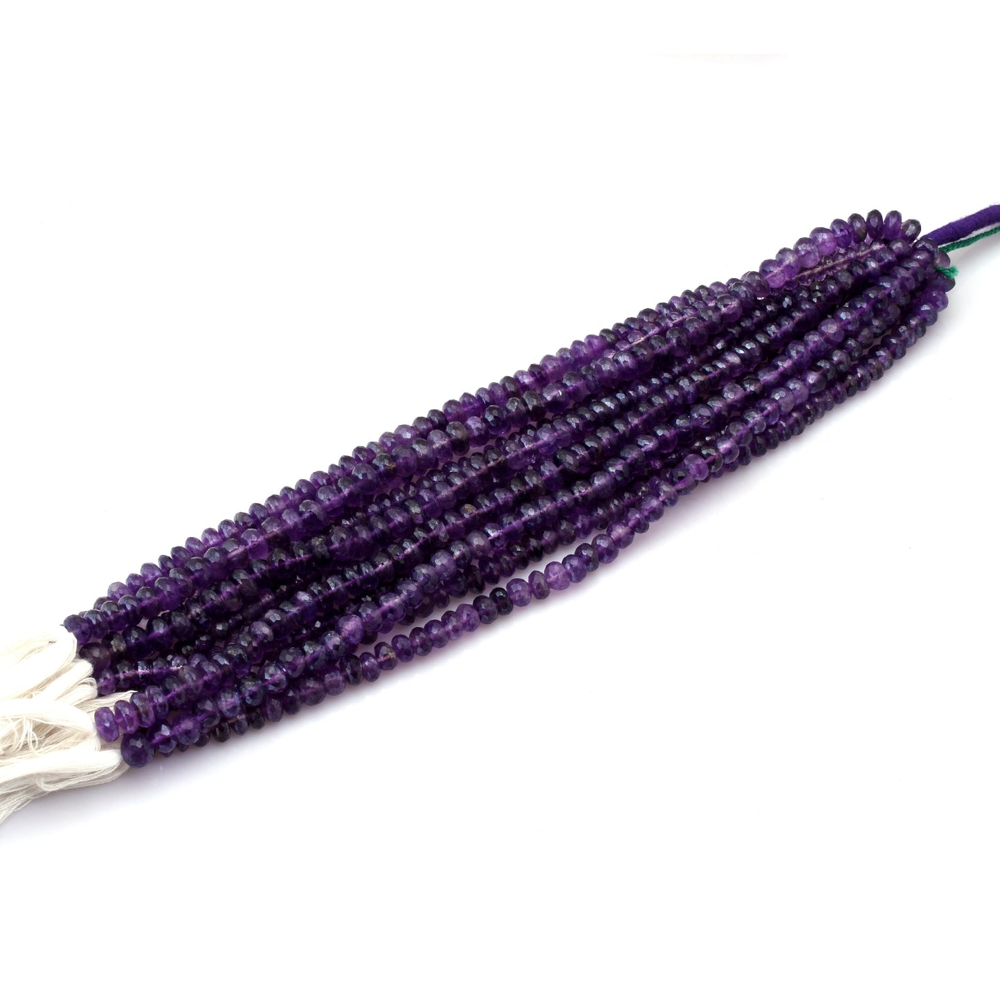 8"Strand Beautiful Natural African Amethyst Silver Coated Faceted Rondelle Gemstone Beads, Fine Quality,Purple Amethyst,Jewelry Making Craft
