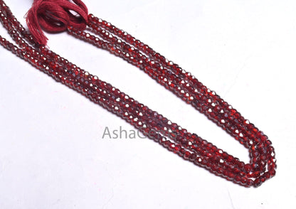 13" Strand Beautiful Red Zircon Micro Cut Rondelle Faceted Gemstone Beads 3 mm,AAA Quality Cubic Red Zircon Machine Cut Bead Jewelry Crafts