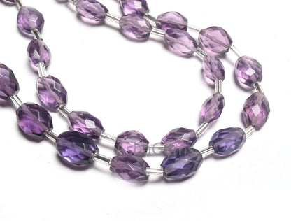 Beautiful Amethyst Color Hydro Faceted Oval Shape Beads,10" Purple Hydro Checker Cut Oval Briolette Straight Drill Beads Jewelry Crafts SALE
