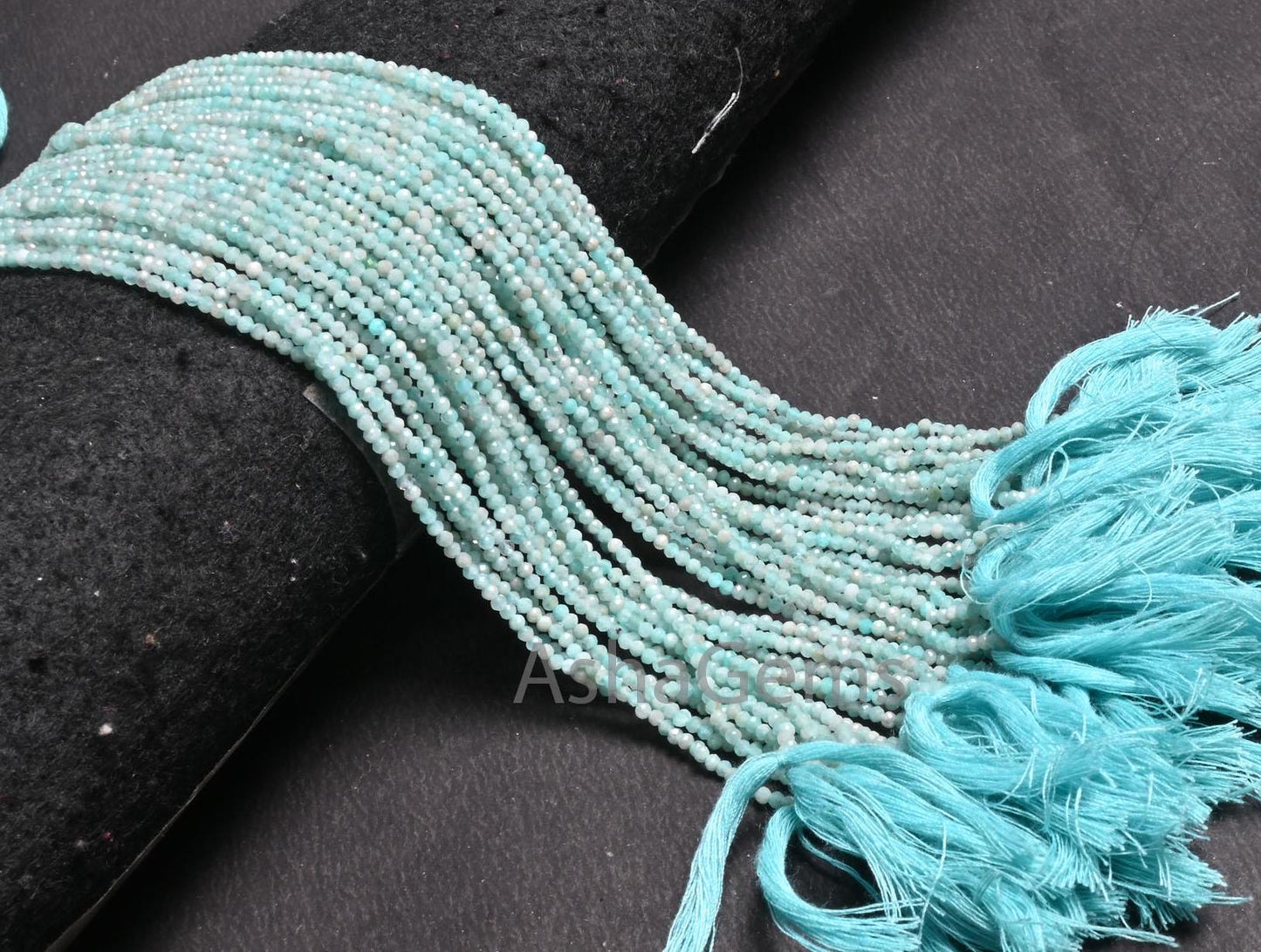 Beautiful Blue Amazonite Micro Cut Faceted Rondelle Beads,2.25 mm Natural Amazonite Machine Cut Tiny Gemstone Amazonite Beads Jewelry Crafts
