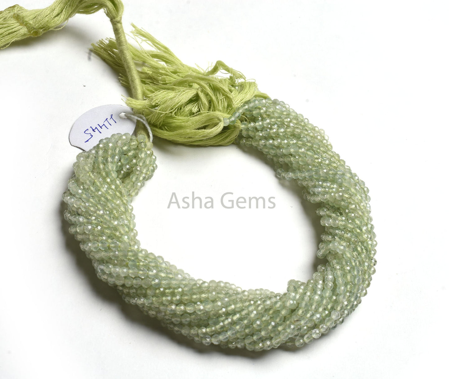 3 mm Top Quality Prehnite Machine Cut Gemstone Beads,13" Strand Natural Green Prehnite Micro Cut Faceted Rondelle Bead Prehnite Bead Jewelry
