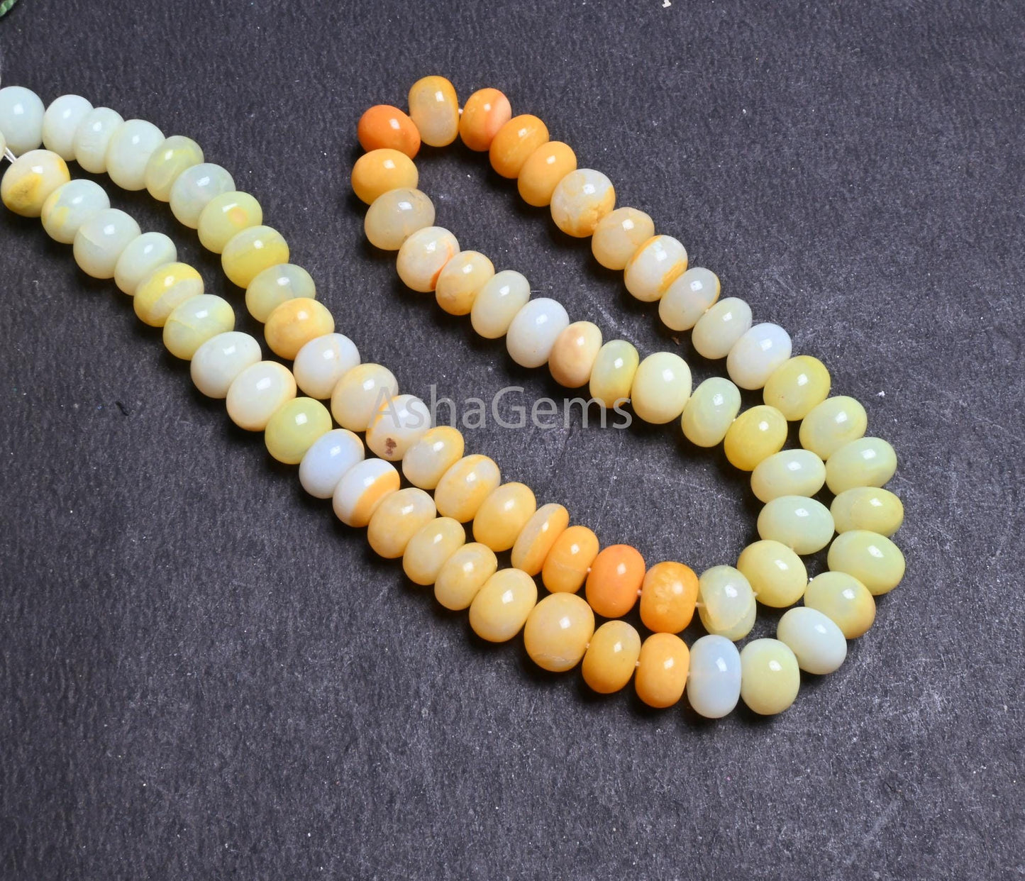 Beautiful Shaded Yellow Orange Opal Smooth Rondelle Gemstone beads,16"Strand AAA Opal Plain Handmade Bead Jewelry making Necklace Craft SALE