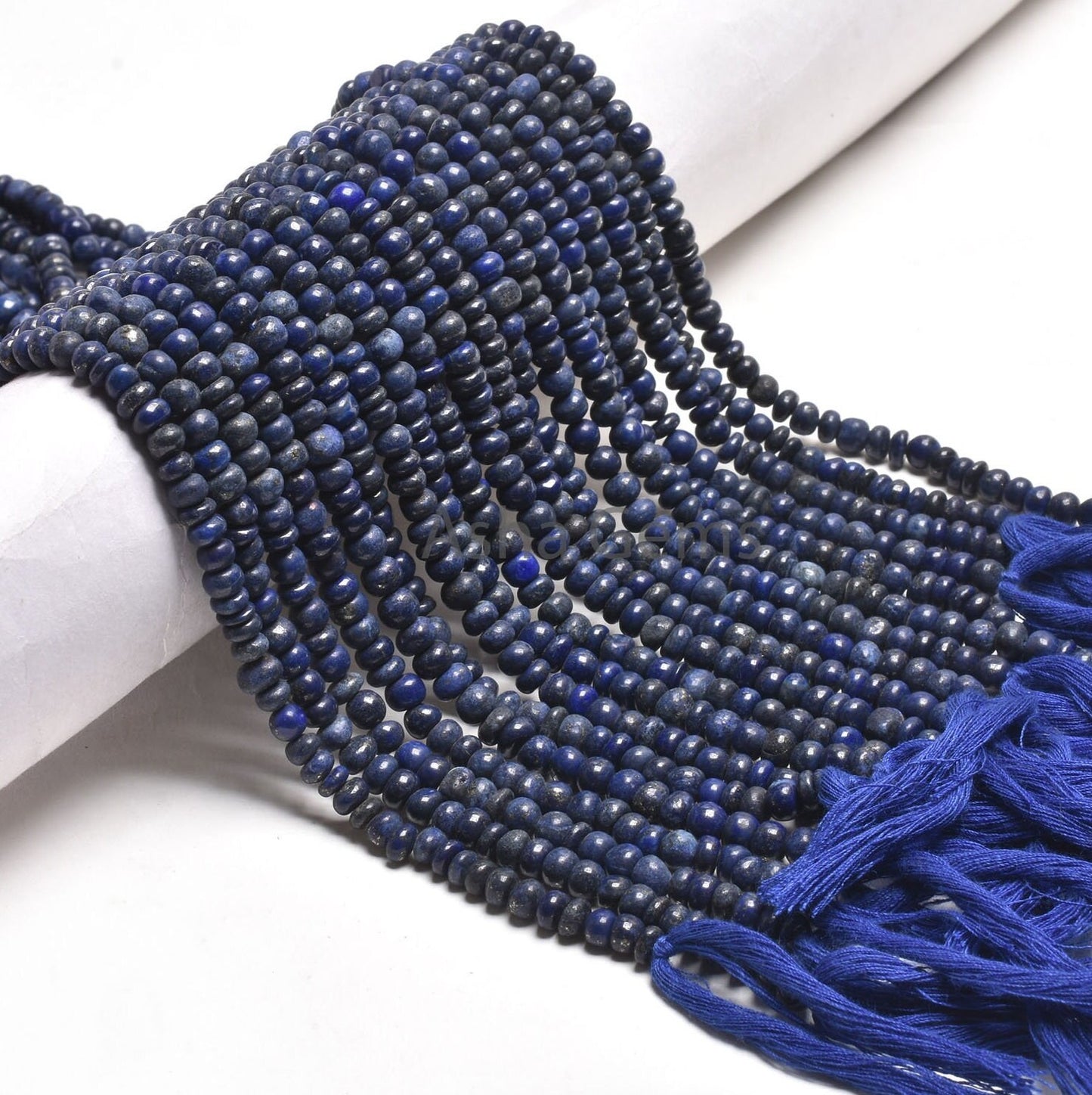 Natural Lapis Lazuli Smooth Rondelle Shape Beads,5.5,6mm Blue Lapis Plain Handmade Gemstone Loose Beads,12.5" Lapis Lazuli Bead Jewelry SALE