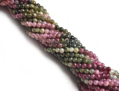 14.5" Strand Multi Tourmaline Smooth Round Ball Gemstone Beads,3 mm Natural Tourmaline Round ball Bead Tourmaline Jewelry Making Crafts SALE
