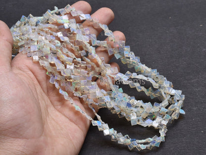 Natural Ethiopian Opal Smooth Uneven Square Shape Beads,Flashy Welo Fire White Ethiopian Opal Fancy Kite Gemstone Handmade Bead Jewelry SALE