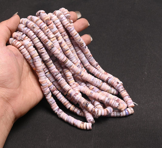Beautiful Bio lavender Opal Smooth Heishi Tyre Beads,8 mm Shaded Opal Plain Flat Wheel Shape Gemstone Opal Beads Jewelry making Craft SALE