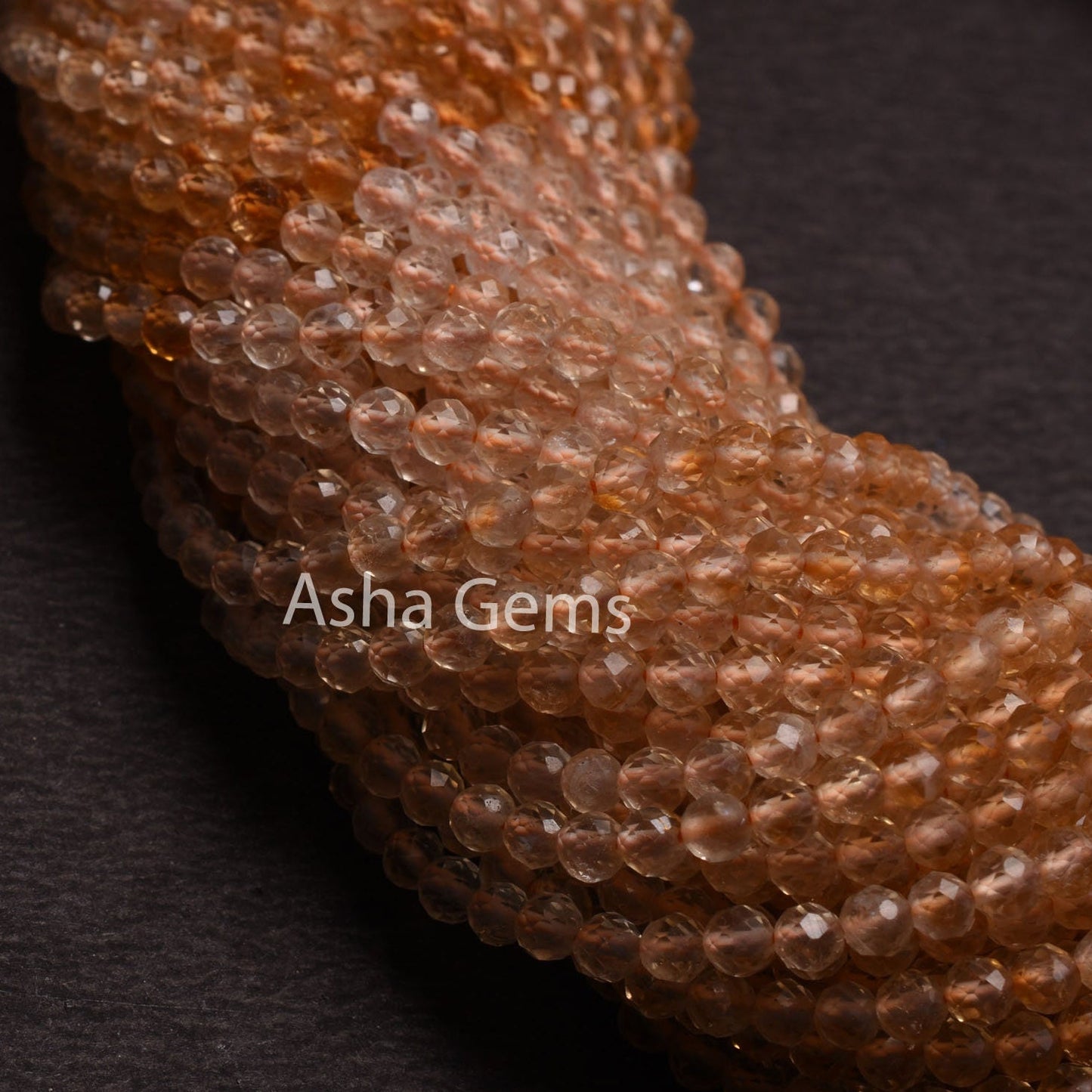 AAA Natural Citrine Quartz Micro Cut Gemstone Beads,3.5mm Shaded Yellow Citrine Machine Cut Faceted Rondelle Beads Citrine Bead Jewelry SALE