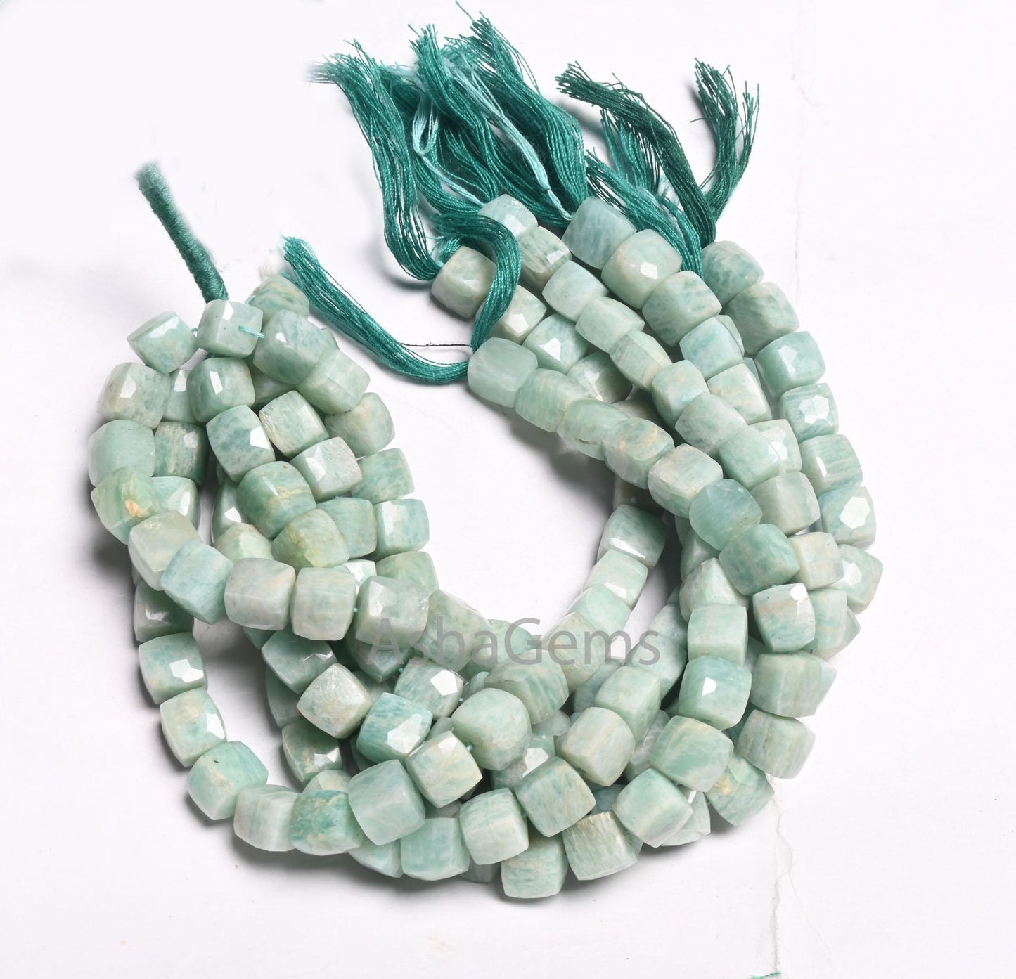 Beautiful Blue Amazonite Faceted Box Shape Gemstone Beads, Natural Amazonite Indian Cut 3D Cube Box Amazonite Bead Jewelry making Craft SALE