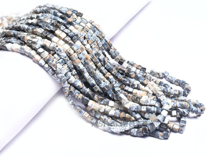 Fine Quality Dendrite Opal Smooth 3D Cube Box Shape Beads,8/16" Natural Dendritic opal Plain Handmade Cube Gemstone Beads Jewelry Craft Sale