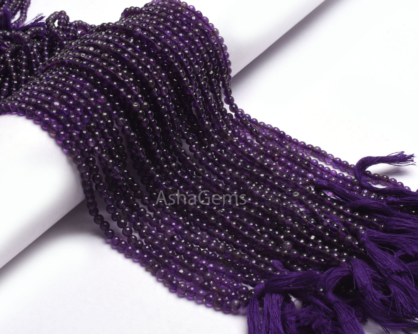 Purple Amethyst Smooth Round ball Beads,13" Strand African Amethyst Beads,4 mm Fine Dark Purple Amethyst Plain Round Gemstone Beads Jewelry