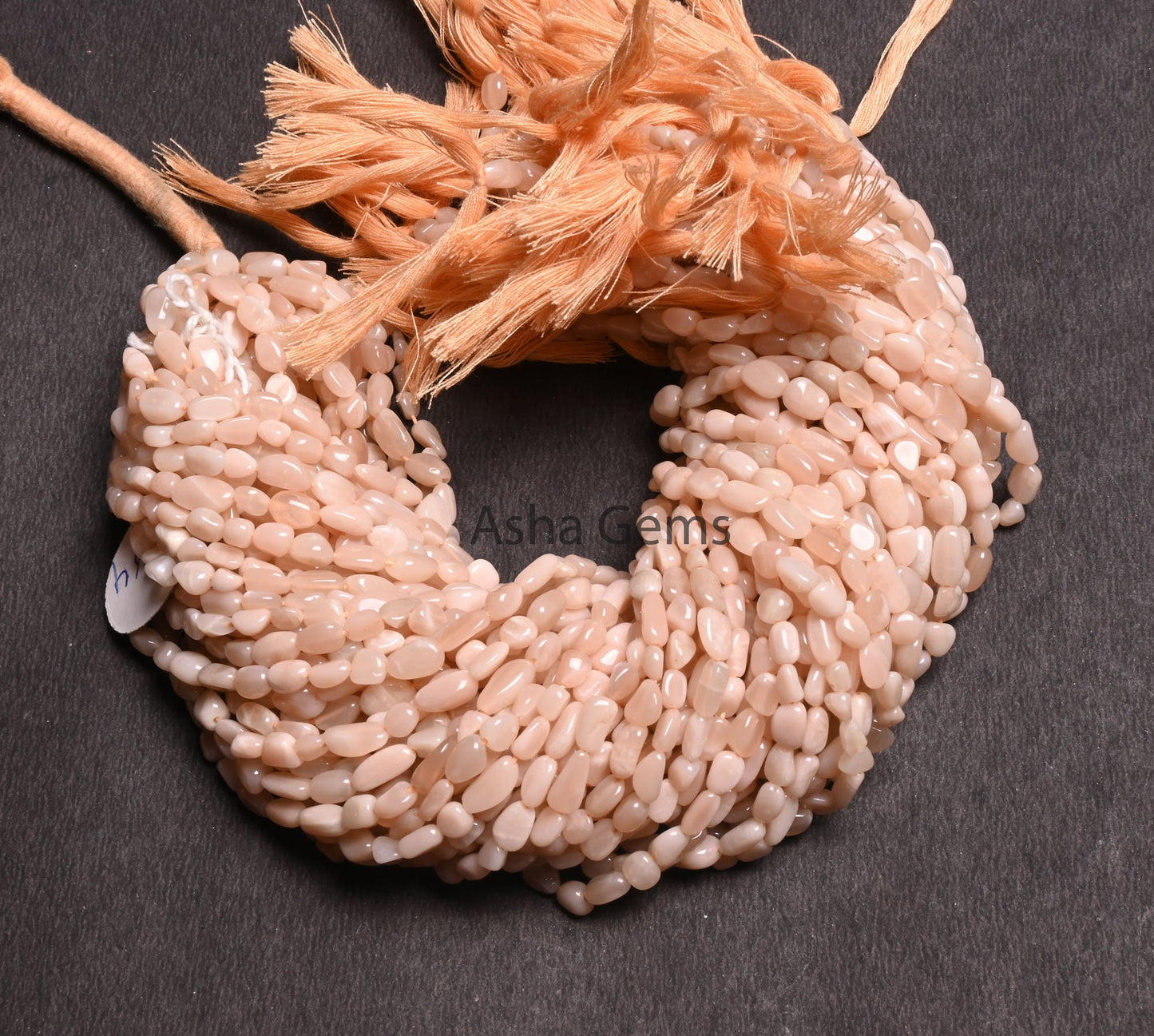 Natural Peach Moonstone Nugget Shape Tiny Gemstone Beads, Light Off Pink Moonstone Smooth Handmade Uneven Tumble Beads Jewelry making Craft (AG 22264)