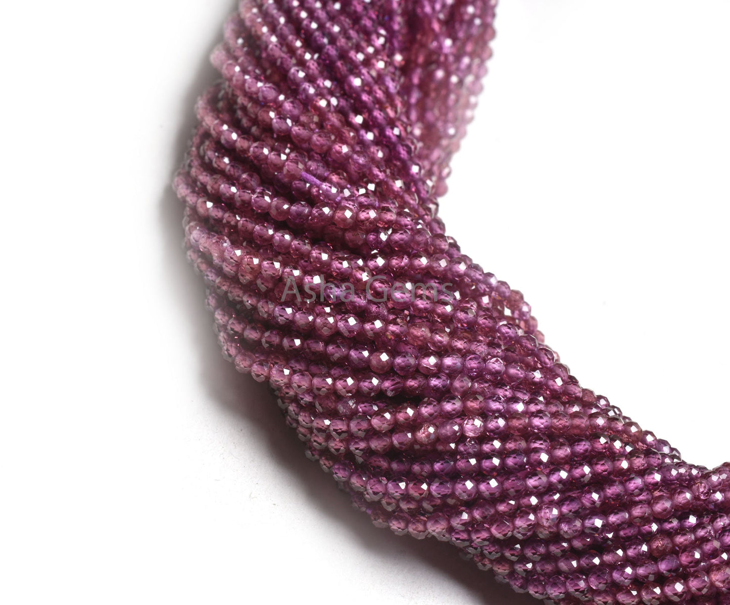 Rare AAA Purple Garnet Machine Cut Faceted Rondelle Beads,2.4 mm Purple Rhodolite Garnet Micro Cut Tiny Bead,13" Natural Garnet Bead Jewelry