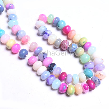 Wonderful Multi Shaded Opal Rondelle Smooth Gemstone Beads, Fine Disco Opal Beads, Mix Color Multi Opal Plain Bead Jewelry Making Craft SALE