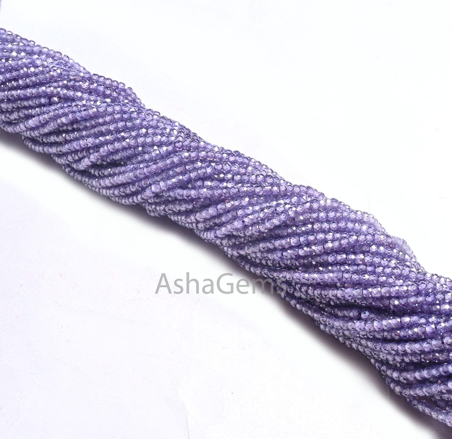 AAA Quality Light Purple Zircon Micro Cut Rondelle Faceted Beads,3mm Cubic Zircon Beads, Purple Blue Zircon Bead Jewelry Necklace Craft SALE