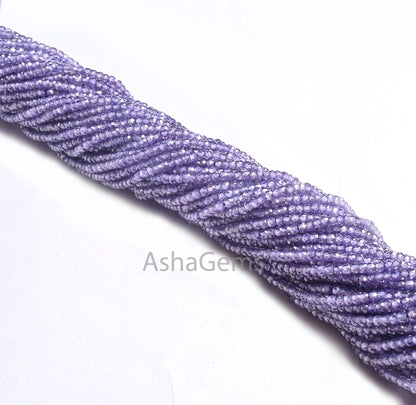 AAA Quality Light Purple Zircon Micro Cut Rondelle Faceted Beads,3mm Cubic Zircon Beads, Purple Blue Zircon Bead Jewelry Necklace Craft SALE