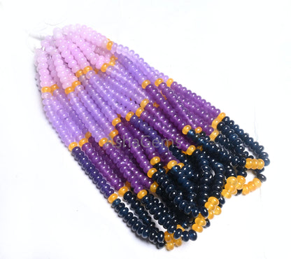 Beautiful Multi Color Quartz Smooth Rondelle Shape Beads,8 mm Disco mix Color lavender Purple Blue Yellow Shaded Quartz Beads Jewelry making
