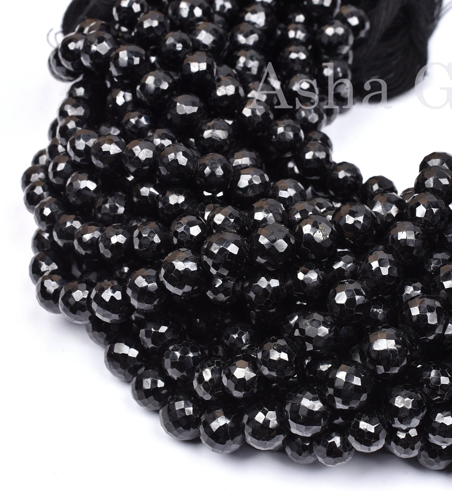 AAA Quality Black Spinel Faceted Round Ball Beads,9" Strand Natural Spinel Beads, Black Spinal Machine Cut Round Gemstone Beads Jewelry SALE