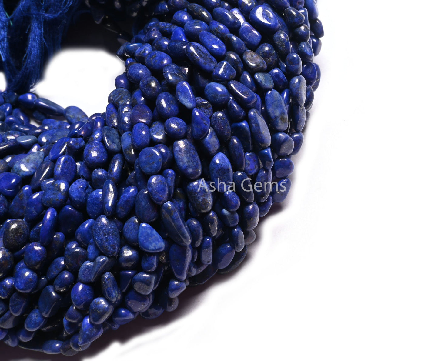 Natural Lapis Lazuli Smooth Tiny Nugget Shape Gemstone Beads,12.5"Blue Lapis Loose Gemstone Bead Handmade Straight Drill Tumble Bead Jewelry (22260)