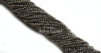 2.4mm Beautiful Natural Pyrite Micro Cut Rondelle Faceted Gemstone Beads AAA Quality Pyrite Machine Cut Tiny Beads jewelry Making Craft SALE