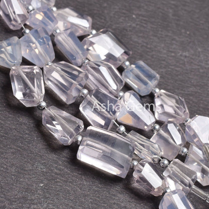 AAA Purple Lavender Quartz Faceted Nugget Gemstone Beads, Natural Lavender Quartz Beads Indian Cut Tumble Straight Drill Bead Jewelry Crafts
