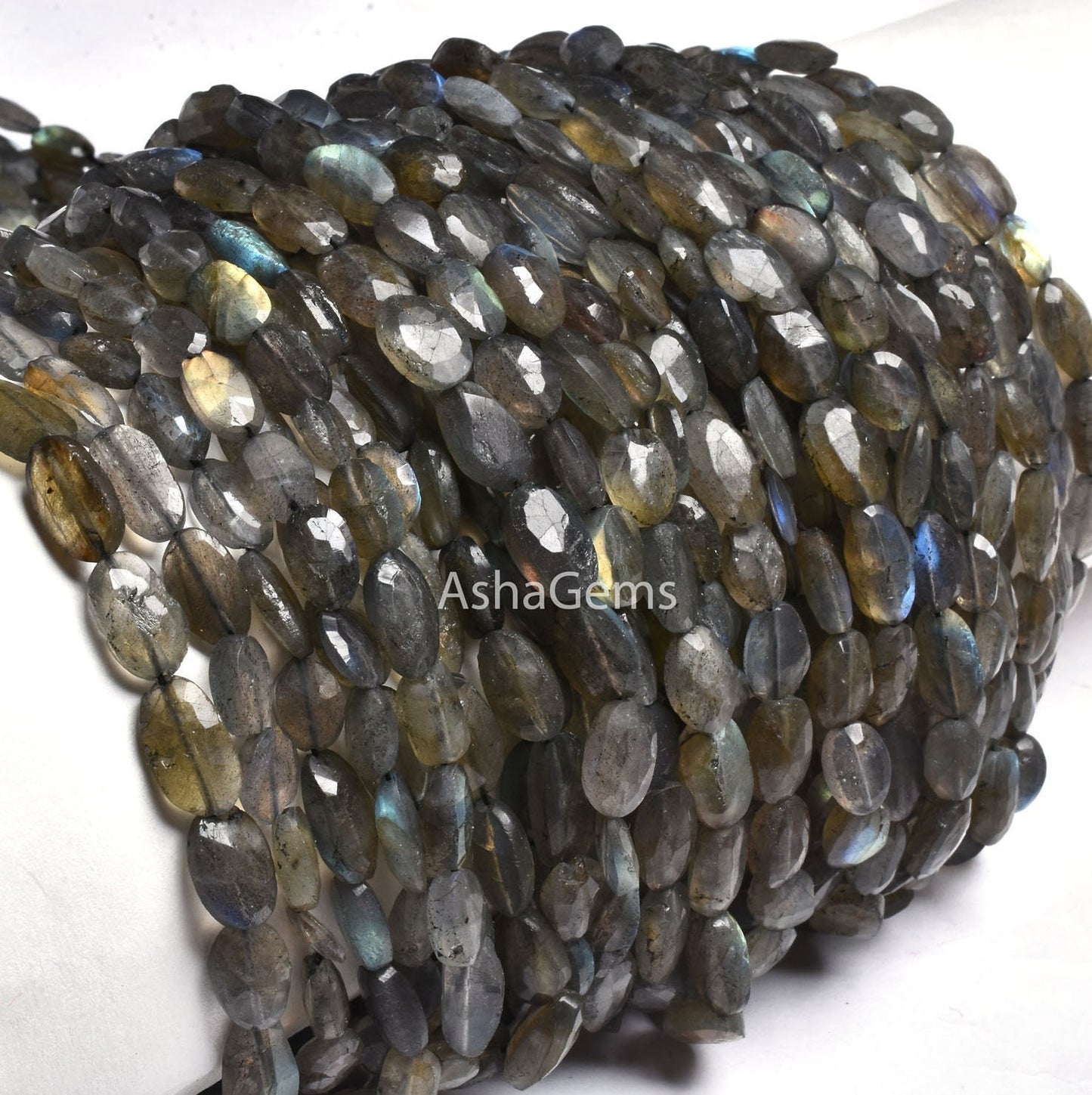 beautiful Labradorite Faceted Oval Gemstone Beads,13"Strand Natural Fire Labradorite beads Black Rainbow Handmade Uneven Oval Briolette Bead