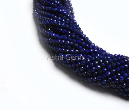 AAA Quality Lapis Lazuli Micro Cut faceted Beads,3 mm Natural Blue Lapis Machine Cut Rondelle Gemstone Beads,13"Real Lapis Bead Jewelry SALE