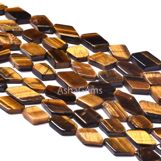 Natural Tiger Eye Rhombus Shape Beads Beautiful Tiger Eye Fancy Shape Smooth Gemstone Beads tiger Eye Handmade Beads For Jewelry making SALE