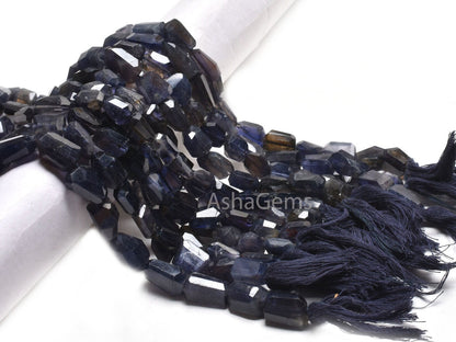 Natural Blue Iolite Faceted Nuggets Tumble Shape Gemstone Beads,14"Strand Iolite Beads, Fine Iolite Indian Handcut Tumble Bead Jewelry Craft