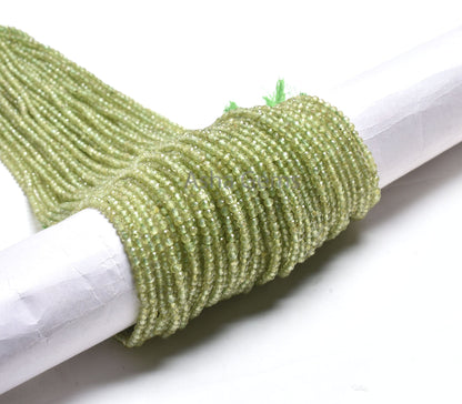 Natural Green Peridot Faceted Round Gemstone Beads,3.1x3 mm Peridot Machine Cut Micro Faceted Round Beads. Peridot Bead Jewelry Making SALE