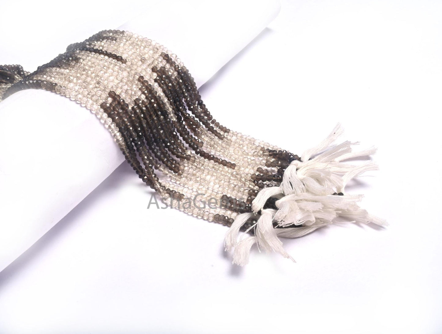 13"Strand Beautiful Natural Smoky Quartz Micro Cut Rondelle Faceted Gemstone Beads 3.5 mm, AAA Shaded Smoky Indian Machine Cut Beads Jewelry