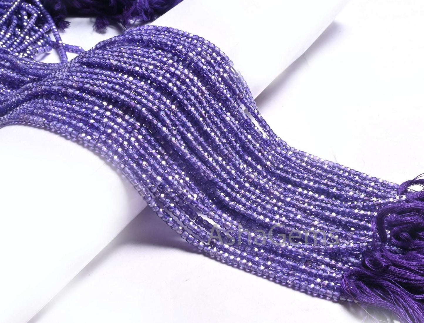 AAA Purple Color Zircon Micro Faceted Machine Cut Beads,3.2 mm Ink Blue Zircon Faceted Rondelle Beads, Cubic Zircon Beads Jewelry Craft SALE