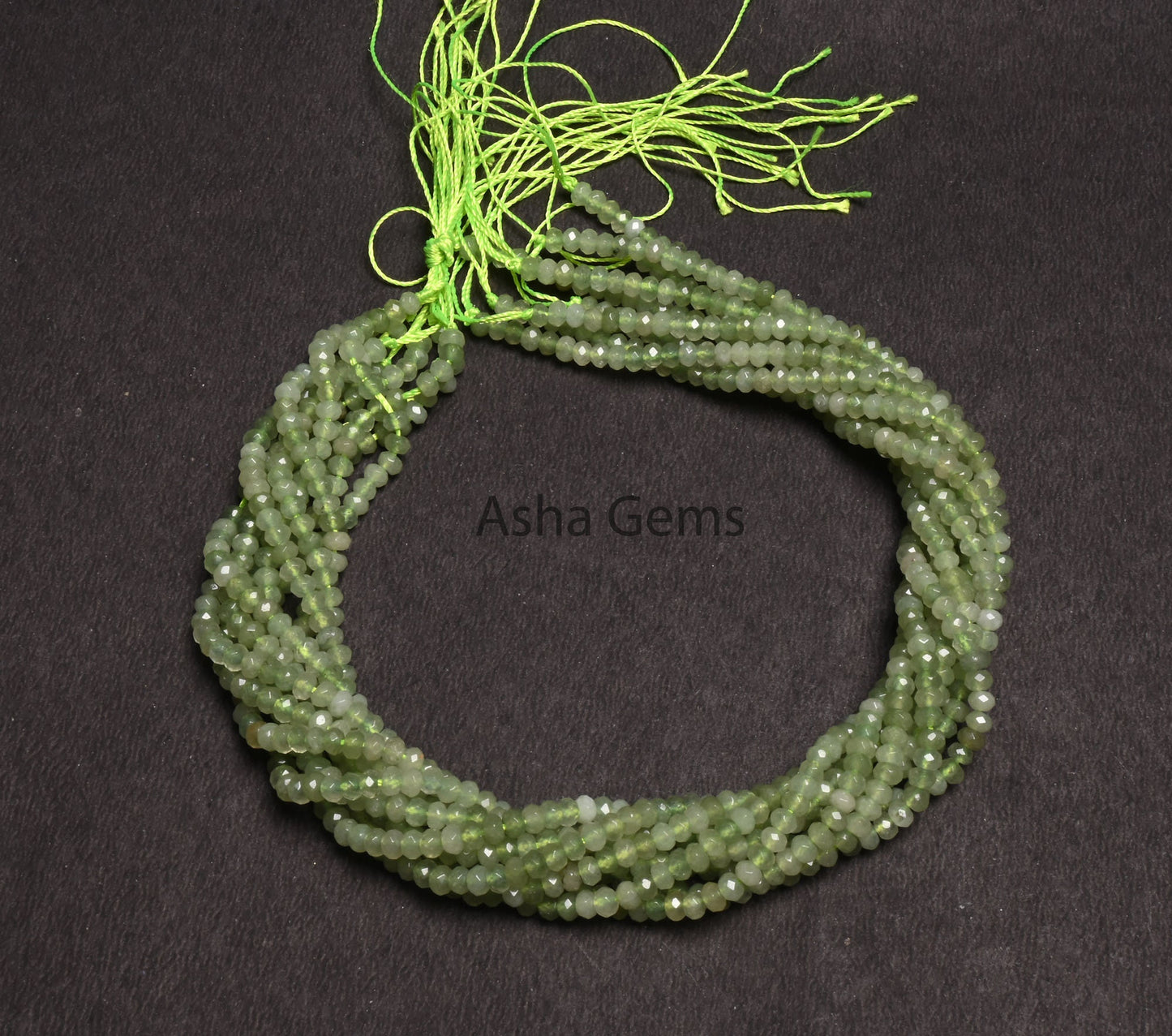 Shaded Light Green Jade Quartz Machine Cut Beads4.5 mm Fine Green Jade Quartz Faceted Rondelle Gemstone Loose Bead,13.5" Jewelry Crafts SALE