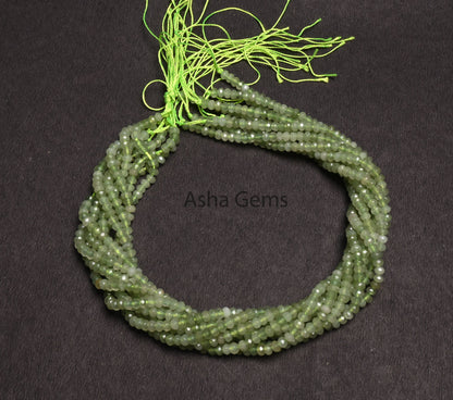 Shaded Light Green Jade Quartz Machine Cut Beads4.5 mm Fine Green Jade Quartz Faceted Rondelle Gemstone Loose Bead,13.5" Jewelry Crafts SALE