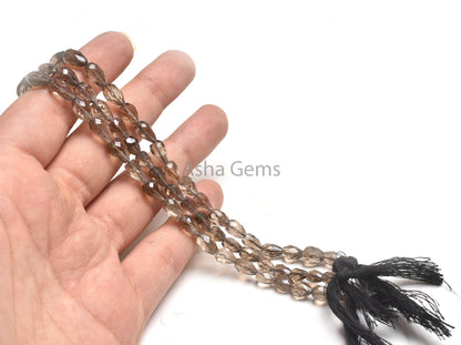 AAA Smoky Quartz Drops Straight Drill Gemstone Beads,5.5-10.5mm Fine Natural Smoky Faceted Indian Cut Teardrop Gemstone Briolette Beads SALE