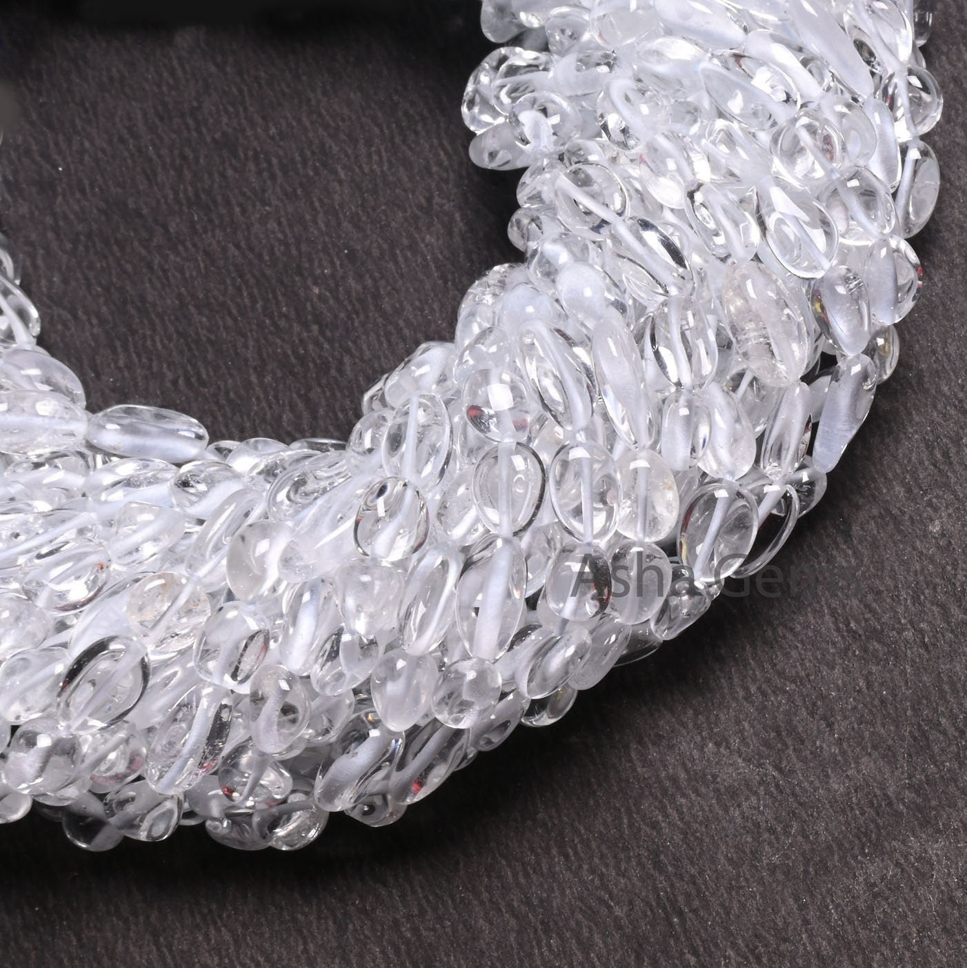 Beautiful Clear Crystal Quartz Smooth Nugget Shape Beads,12.5"Strand Natural White Crystal Plain Handmade Uneven Tumble Beads Jewelry Crafts