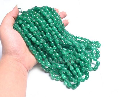 Beautiful Green Quartz Smooth Puff Oval Fancy Shape Beads,9/18" Strand Fine Quartz Plain Handmade Oval Quartz Gemstone Beads Jewelry Making