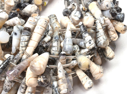 Natural Dendrite Opal Fancy carving Beads, Dendrite Opal Carve Teardrop Beads, Opal Cared Long Drops Beads, Dendritic Opal carve Beads SALE