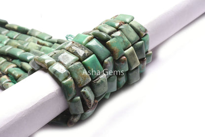 Natural Green Chrysoprase Smooth Chiclet Beads,15"Strand Chrysoprase Beads Gemstone Fancy Handmade Uneven Rectangle Straight Drill Bead SALE