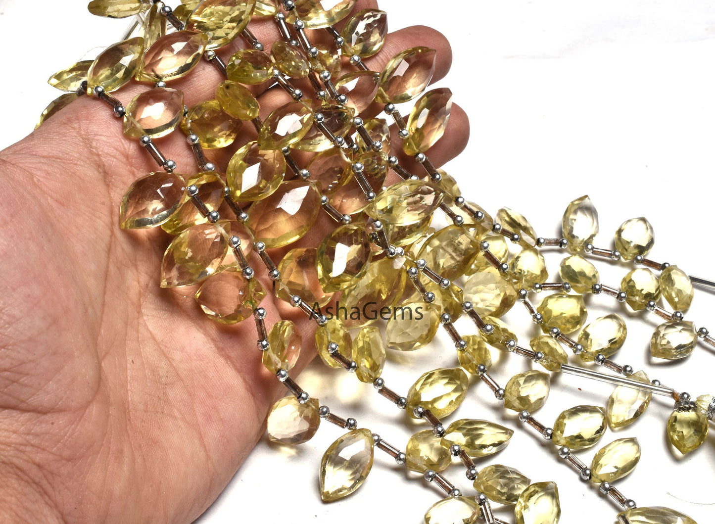 AAA Quality Lemon Quartz Faceted Marquise Shape Gemstone Beads, Lemon Marquise Beads, Lemon Faceted Marquise Briolette Beads Jewelry makings