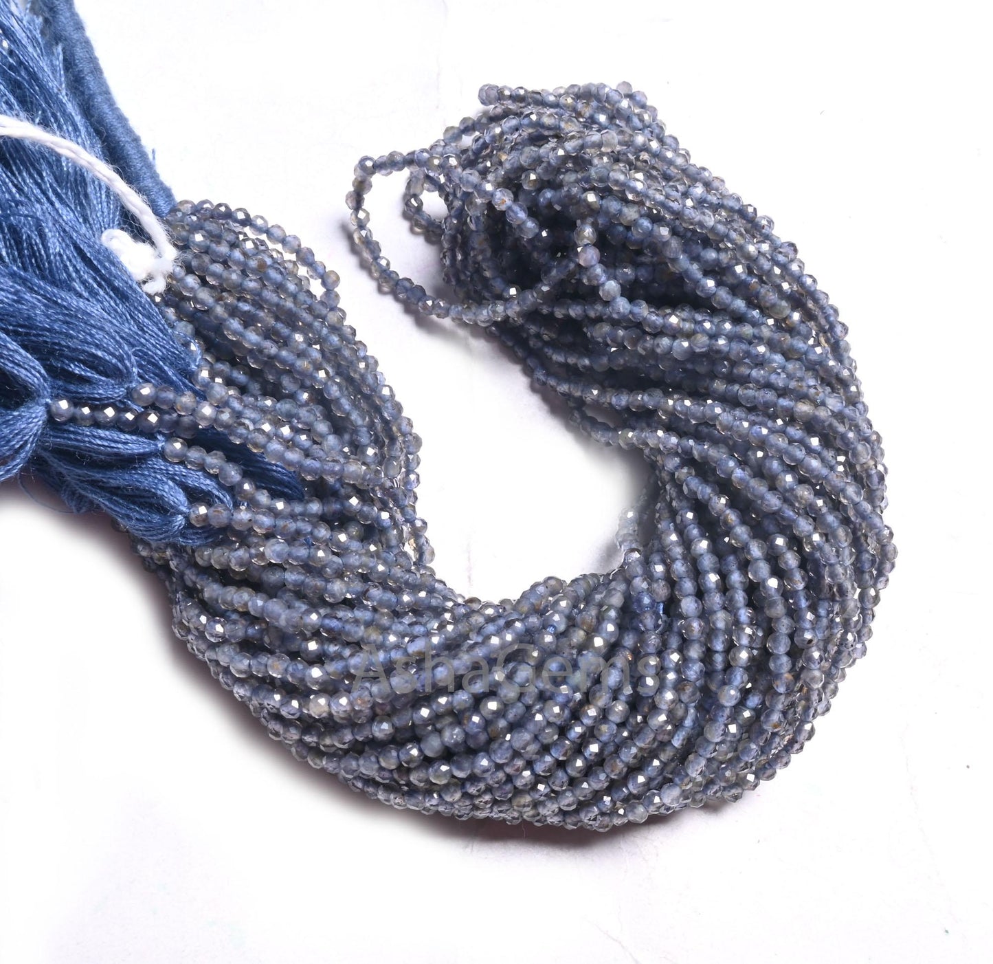 2mm Natural Iolite Tiny Rondelle Faceted Machine Cut Beads,12.5" Blue Iolite Micro Cut Gemstone Loose Iolite Bead Jewelry making Craft SALE