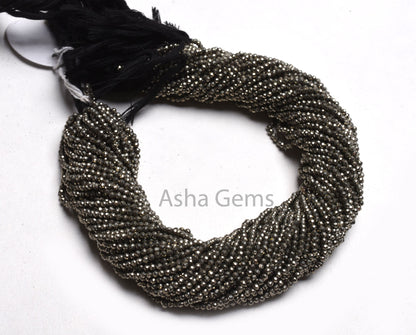 2.4mm Beautiful Natural Pyrite Micro Cut Rondelle Faceted Gemstone Beads AAA Quality Pyrite Machine Cut Tiny Beads jewelry Making Craft SALE