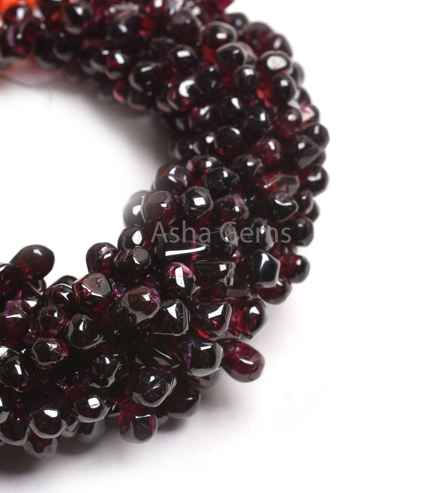 Red Garnet Smooth Drop Shape Gemstone Beads,8" Strand Natural Garnet Plain Handmade Uneven Teardrop Beads Garnet Jewelry making Craft SALE