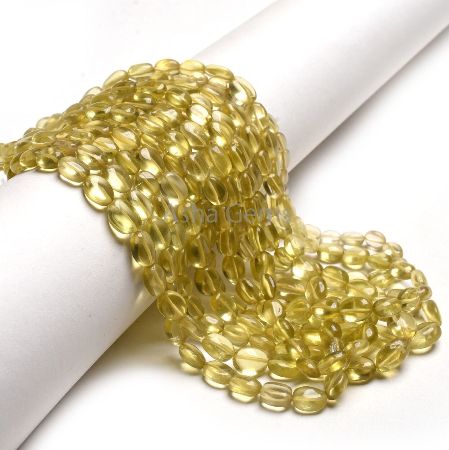 AAA Quality Lemon Quartz Smooth Oval Handmade Beads,15"Strand Natural Yellow Lemon Quartz Beads, Lemon Plain Oval Gemstone Bead Jewelry SALE