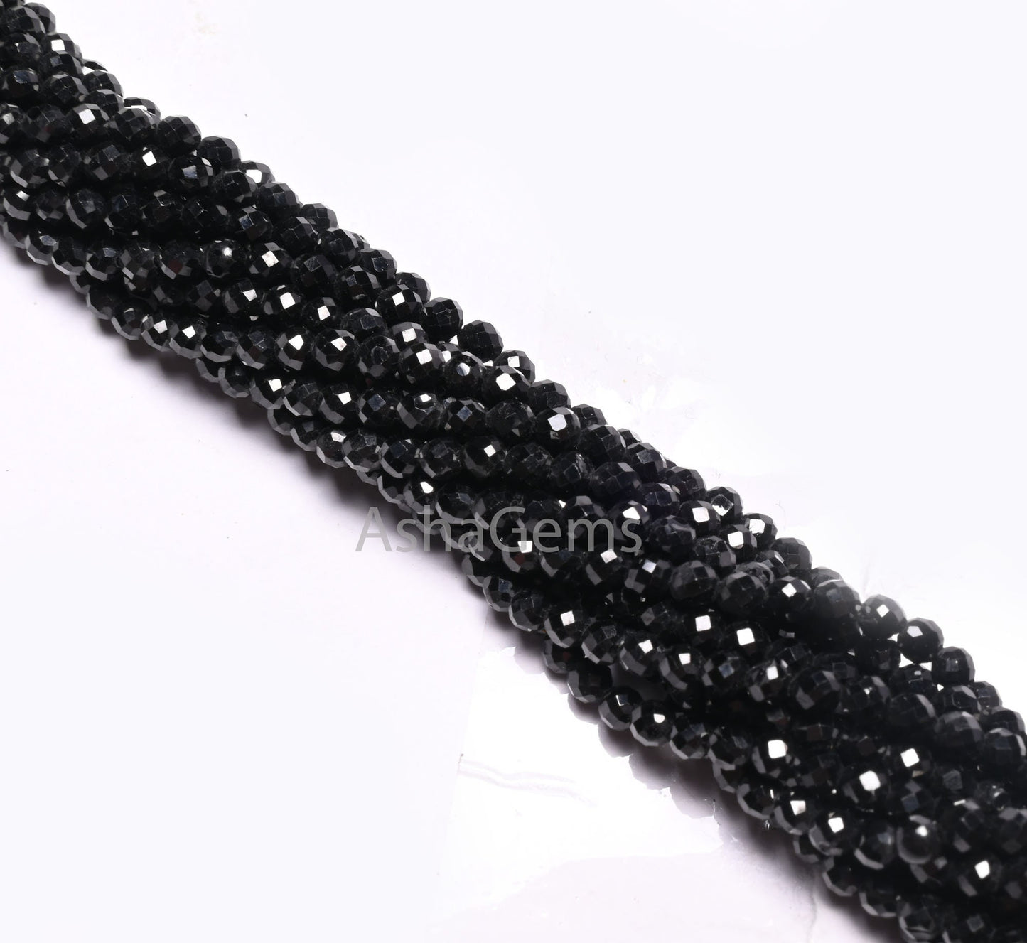3x3 mm Black Spinel Micro Cut Round Shape Gemstone Beads, AAA Natural Coal Black Spinel Faceted Round Ball Beads, Spinal Beads Jewelry Craft