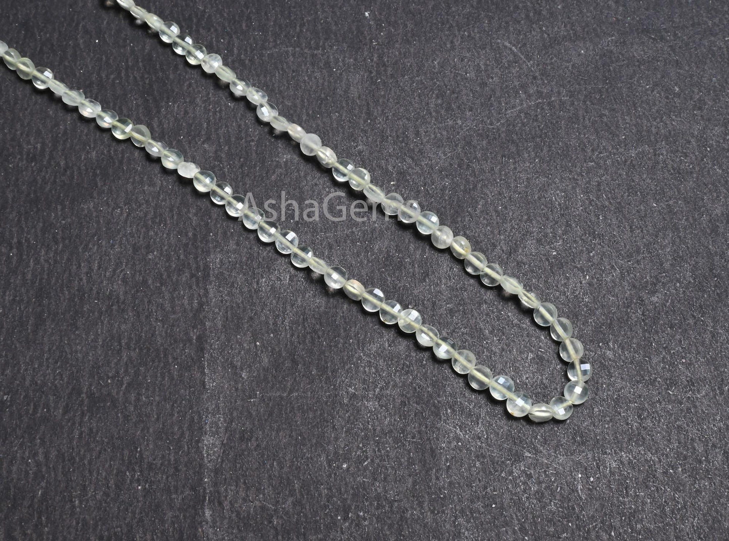 AAA Quality Prehnite faceted Coin Shape Gemstone Loose Beads, Natural Light Green  Prehnite Tiny Coin Briolette Beads Jewelry Makings Crafts