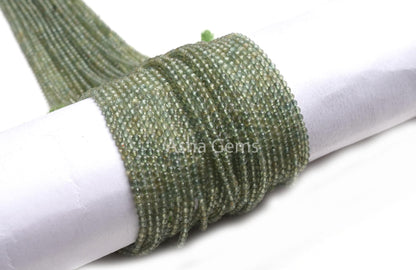 2.50 mm Natural Green Apatite Micro Cut Gemstone Beads, Fine Quality Green Apatite Beads, Apatite Machine Cut Faceted Rondelle Beads Jewelry