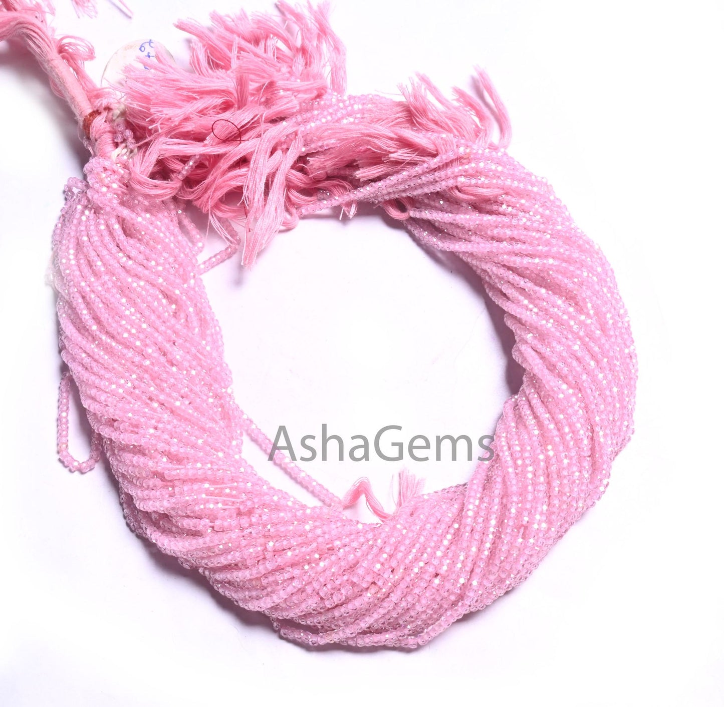 AAA Quality Pink Zirconia Faceted Micro Cut Rondelle Shape Gemstone Beads ,13.5" Pink Cubic Zircon Micro Cut 2.5mm Beads  Jewelry Craft SALE