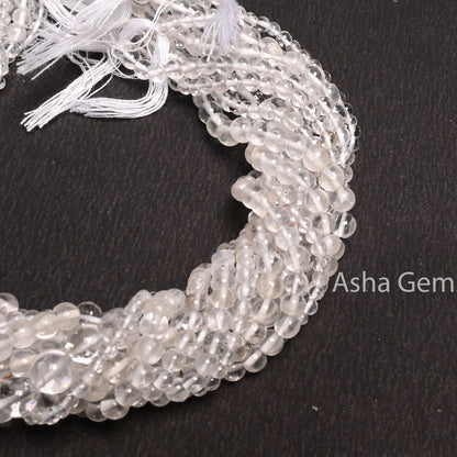 Natural Crystal Quartz Round Beads,12.5" Strand Fine Clear Crystal Smooth Ball Round Shape Gemstone Beads Crystal Jewelry Making Crafts SALE