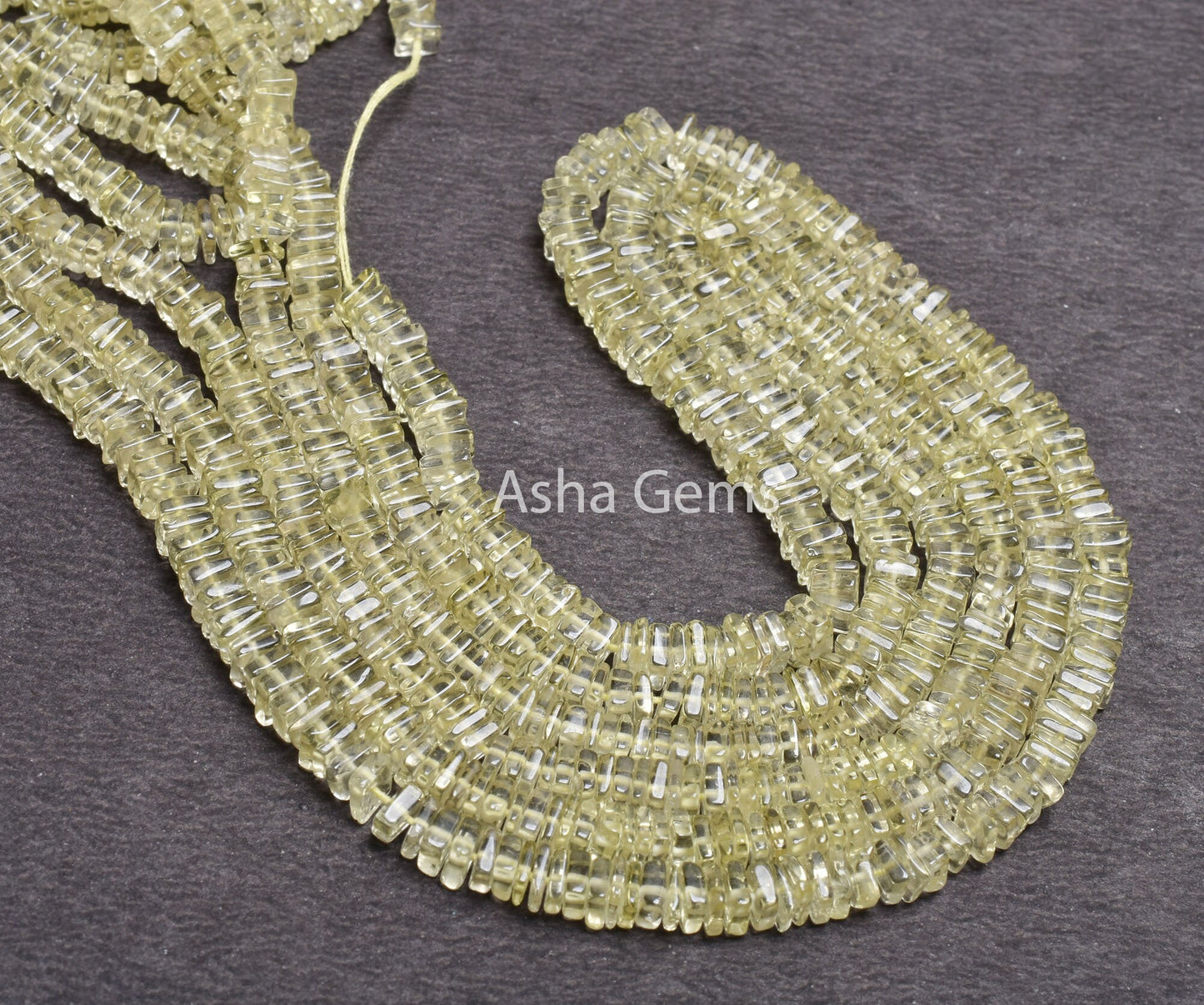 Beautiful Lemon Quartz Flat Square Shape Gemstone smooth Beads,16" Strand Natural Lemon Heishi Square Beads, Lemon Beads Jewelry Crafts SALE